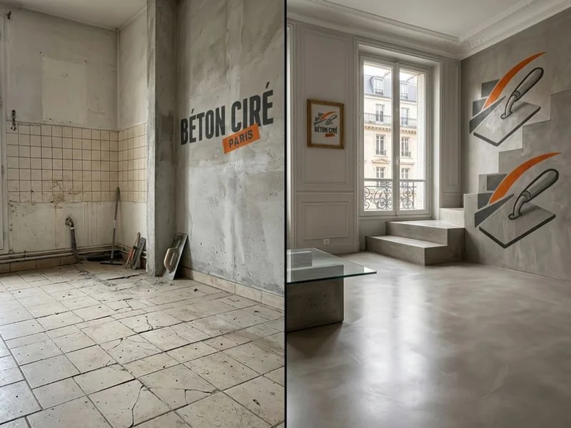 Béton Ciré sur Carrelage réalisation 1