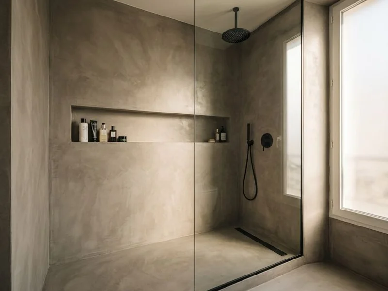 Béton Ciré Douche Italienne réalisation 1