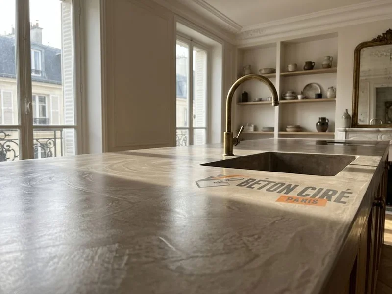 Béton Ciré Cuisine réalisation 2