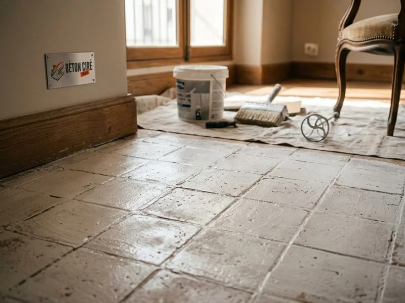 Béton Ciré sur Carrelage réalisation 2