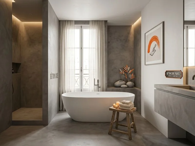 Béton Ciré Salle de Bain réalisation 1