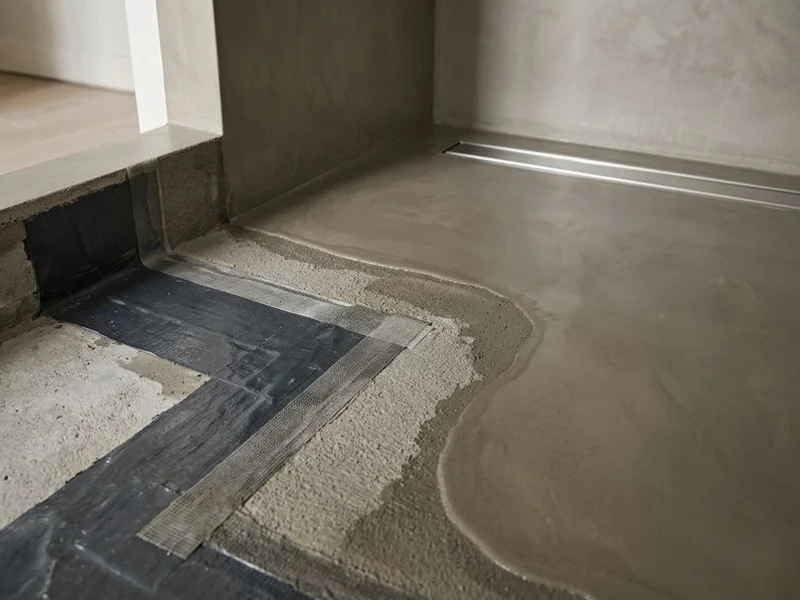 Béton Ciré Douche Italienne réalisation 2