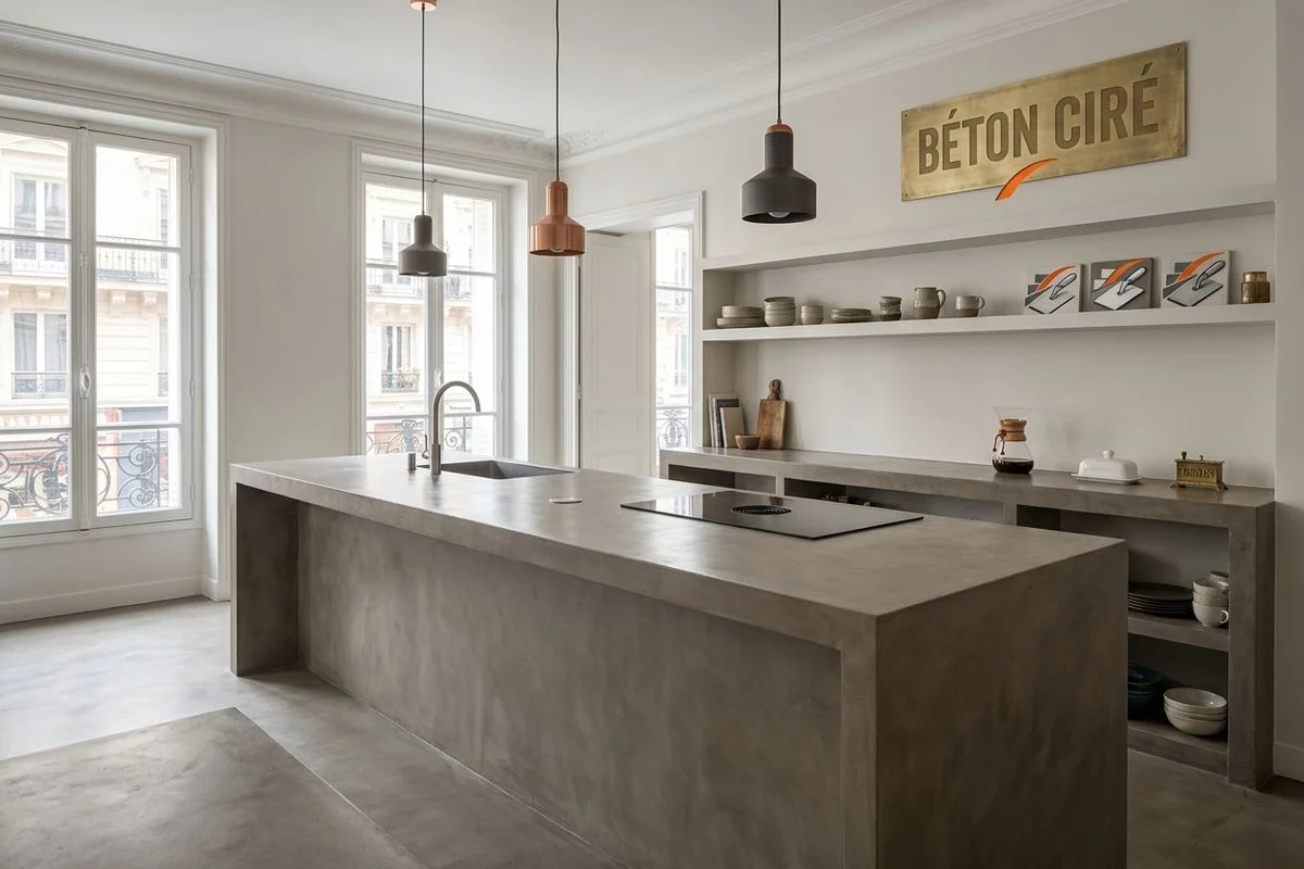 Avant rénovation béton ciré à Neuilly-sur-Seine